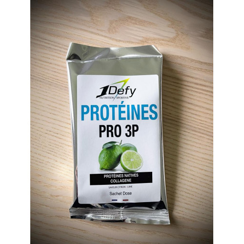 1DEFY-Protéines PRO 3P- sachet dose Citron citron vert 