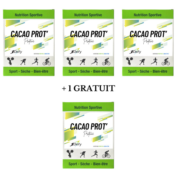 Cacao Prot' - Chocolat chaud protéiné - Offre 3+1 - 1Defy