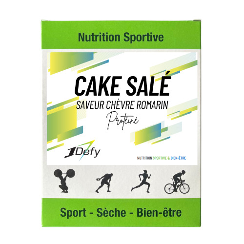 Cake salé protéiné - Saveur chèvre romarin - Boite de 6 - 1Defy