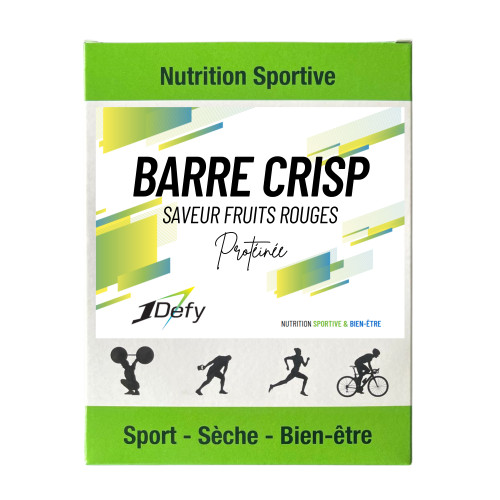 Barre CRISP protéinée - Saveur Fruits Rouges - Boite de 10 - 1Defy