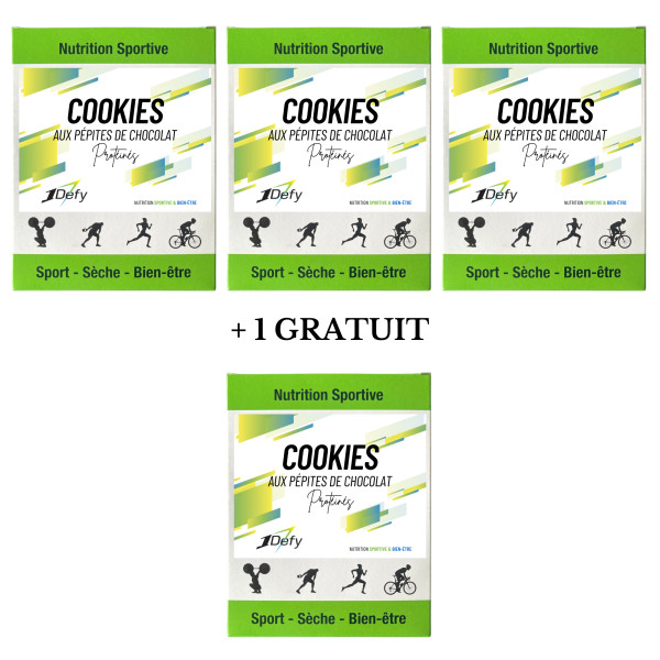 Cookies protéinés aux pépites de chocolat - Offre 3+1 - 1Defy