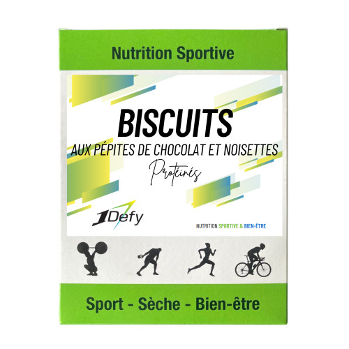 Biscuits protéinés aux pépites de chocolat et noisettes - 1Defy