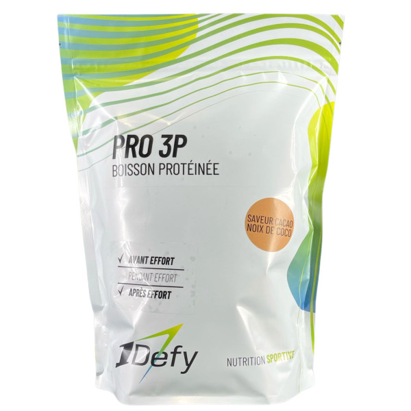 Boisson protéinée - PRO 3P - Saveur Cacao Coco - 1Defy