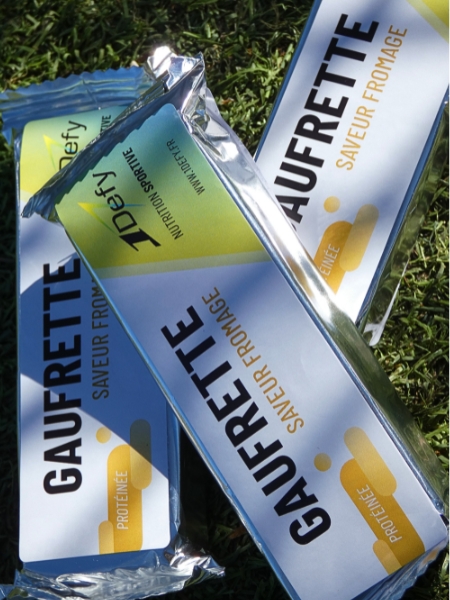 Gaufrettes protéinées fromage, de la marque 1Defy Nutrition Sportive Made in Bourgogne
