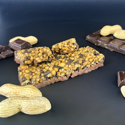 Présentation Barre saveur chocolat cacahuète - 1Defy nutrition sportive Made in Bourgogne