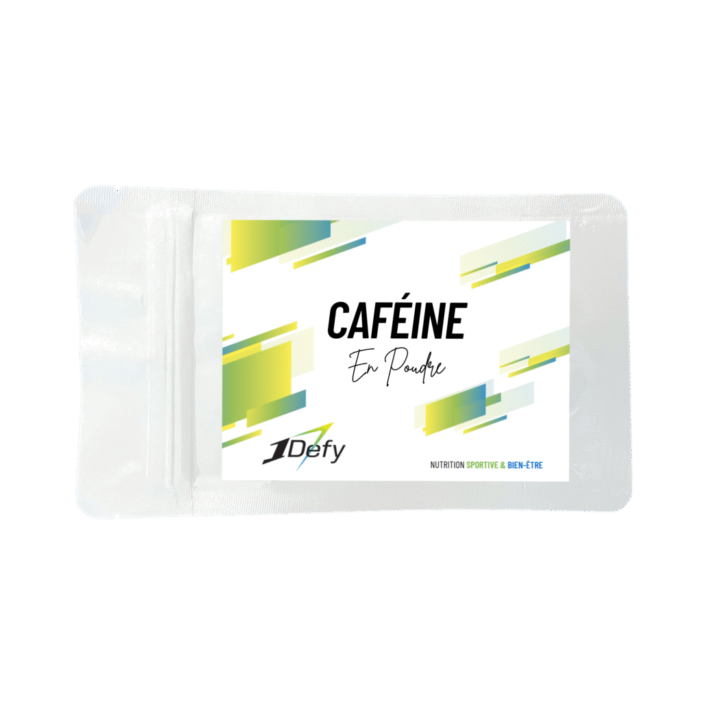 Caféine en poudre, saveur nature, pure, sachet 50g, 1Defy Nutrition Sportive Made in Bourgogne Made in France