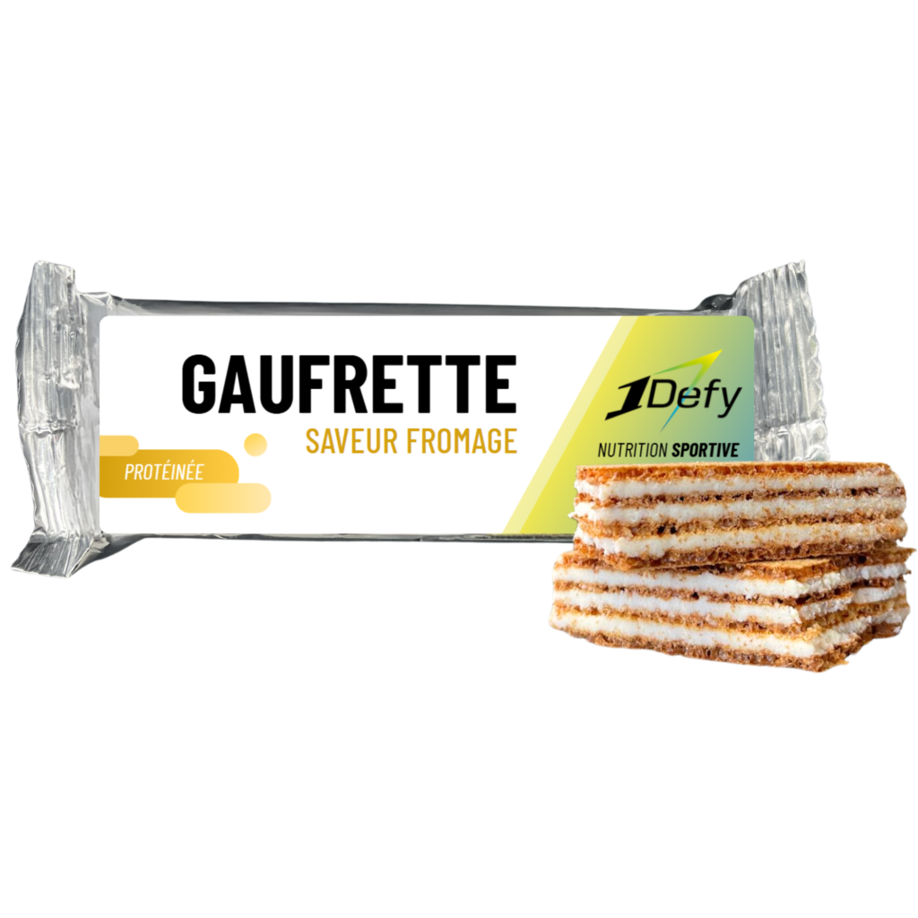 Gaufrette protéinée saveur fromage, snack protéiné salé, 1Defy Nutrition sportive Made in Bourgogne, Made in France