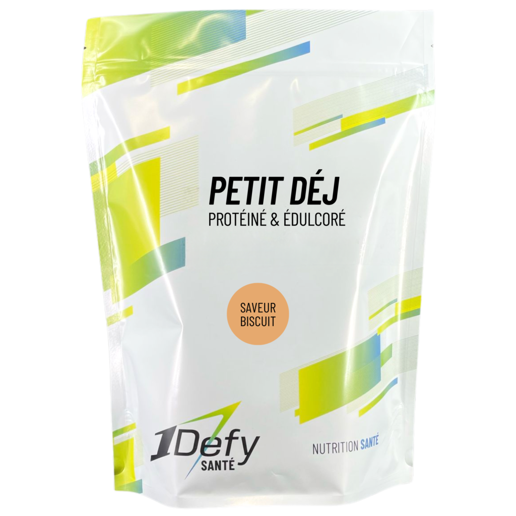 Petit déjeuner protéiné et édulcoré, saveur biscuit, 1Defy Nutrition Sportive Made in Bourgogne, Made in France