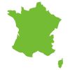 Icône carte de France symbolisant la fabrication française et l'ancrage local de la nutrition sportive 1Defy